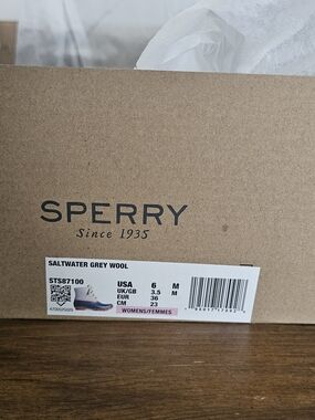 Sperry Saltwater Grey Wool Duck Boots - Women's 6